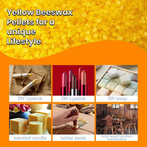 Miniatura 3 de Gránulos de cera de abeja amarilla de 5 libras, cera de abeja de grado alimenticio, cera de abeja triple filtrada para hacer velas, pastillas