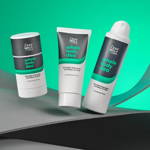 Miniatura 8 de DOVE MEN + CARE Whole Body Deo - Desodorante sin aluminio Crema Aloe + Bambú Adecuado desde hoyos, privados hasta pies 2.5 fl oz