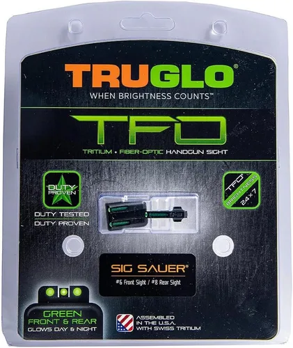 Miniatura 4 de Truglo TFO Tritio y mira de pistola de fibra óptica, duradera, compacta y de alta visibilidad, juego de visión nocturna delantera y trasera, Vista
