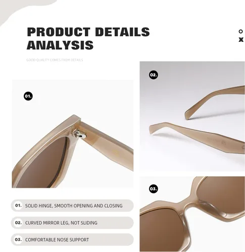 Miniatura 6 de Gafas de sol retro para mujer y hombre, cuadradas, modernas, modernas, modernas, con protección UV, parasol