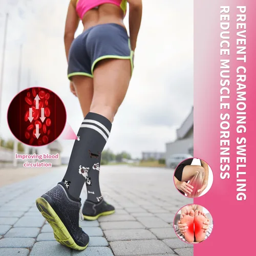 Miniatura 15 de Sooverki - Calcetines de compresión de cobre para circulación, para mujeres y hombres, 6 pares, para correr, atletismo, medicina, enfermería, viajes