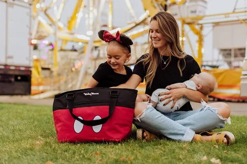 Miniatura 5 de PICNIC TIME Disney Mickey Mouse Shorts Topanga - Bolsa enfriadora suave, hielera para pícnic, (negro con patrón rojo)