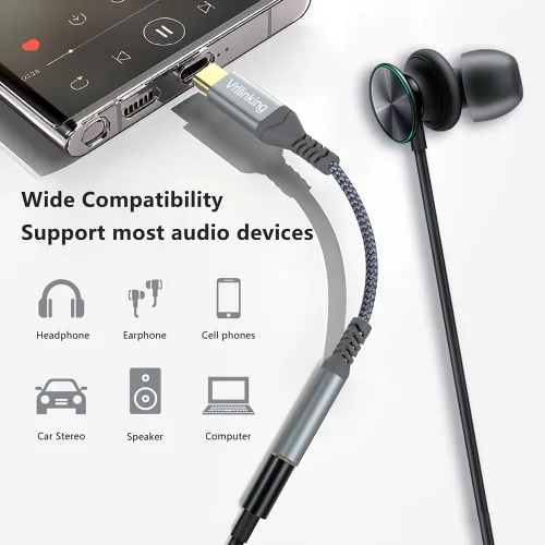 Miniatura 4 de Adaptador USB tipo C a conector de auriculares de 0.138 in, audio USB c compatible con iPhone 15/15 Pro/15 Plus/15 Pro Max, iPad Pro, MacBook