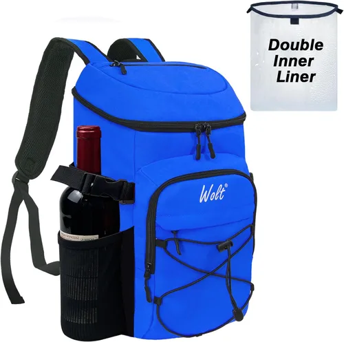 Miniatura 9 de WOLT Mochila enfriadora, 24 latas aisladas, a prueba de fugas, ligera y suave, enfriador de camping, enfriador de playa de gran capacidad, mochila