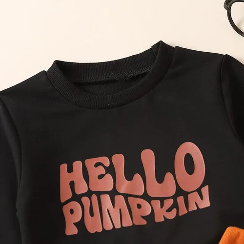 Miniatura 18 de Ropa de Halloween para bebé, sudadera de manga larga con diseño de calabaza, conjunto de pantalones de fiesta de Halloween para otoño e invierno