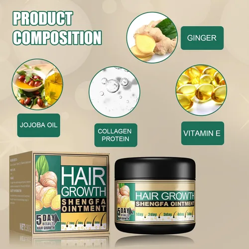 Miniatura 2 de Jengibre Ungüento para el crecimiento del cabello Crema de tratamiento para el crecimiento del cabello Crema hidratante para el cuero cabelludo