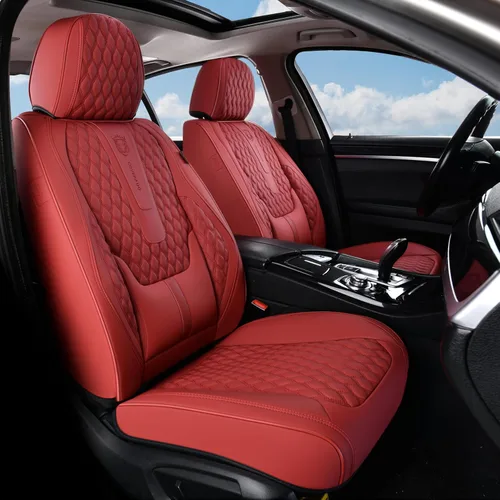 Miniatura 23 de Coverado Juego completo de fundas de asiento de automóvil, fundas de asiento de piel de napa para automóvil, protector de asiento de automóvil