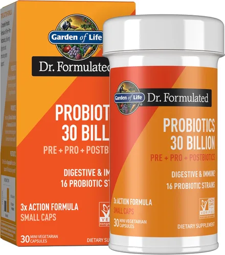 Garden of Life Dr Formulated - Suplemento completo 3 en 1, Pro, pre y postbióticos, una vez al día para la salud digestiva e inmune de los adultos,