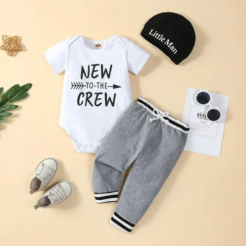 Miniatura 9 de Conjunto de mameluco y pantalones de manga larga para recién nacido, de algodón, para otoño e invierno