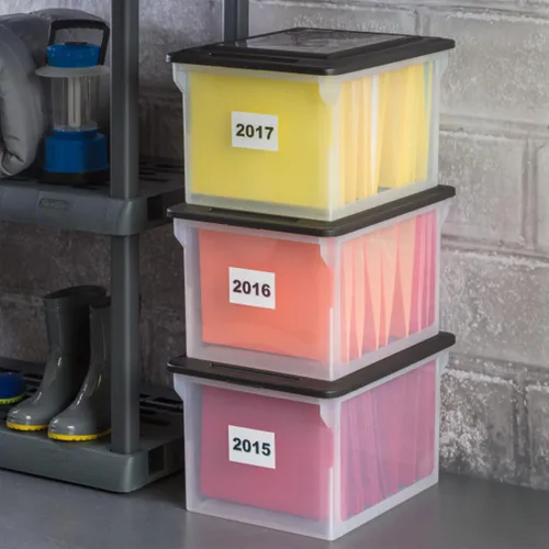 Miniatura 9 de Sterilite - Caja de archivo, contenedor de almacenamiento apilable con tapa, organice recibos, facturas, impuestos y papeles en el hogar, oficina