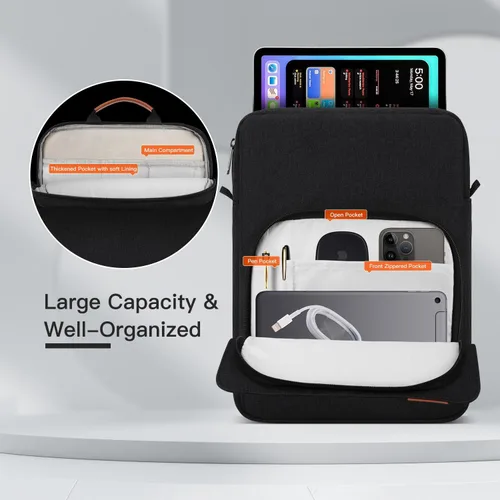 Miniatura 2 de Funda de transporte para iPad de 13 pulgadas para iPad Pro M5 y Air M2/M3 2025, iPad Pro 12.9, Surface Laptop 7th de 13.8", funda acolchada de viaje
