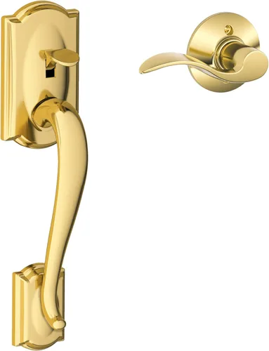Miniatura 14 de SCHLAGE FE285 622 Acc CAM LH Juego de Manijas Mitad Inferior, Moldura Interior Camelot, Negro Mate