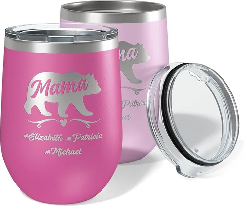 Miniatura 7 de Vaso de Mamá Oso, vaso personalizado para mamá Oro Rosa