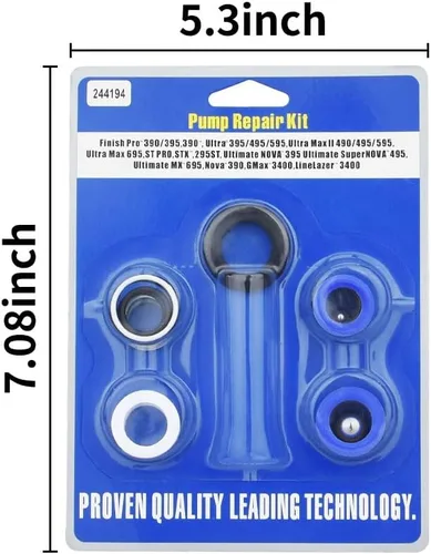 Miniatura 2 de 244194 Kit de reparación de bomba para pulverizadores de pintura sin aire 295, 390, 395, 490, 495, 595, 3400 con mejora el rendimiento y prolonga