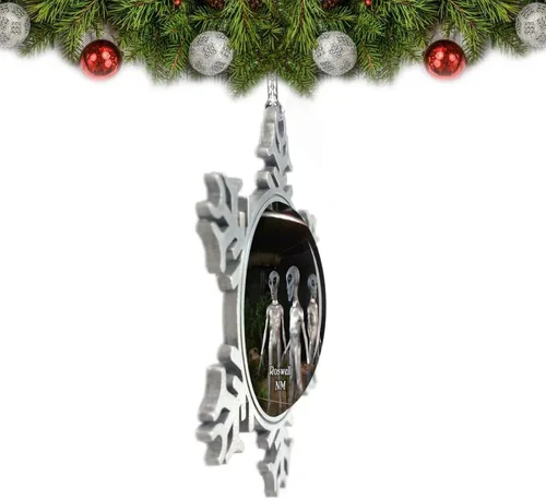 Miniatura 2 de Roswell UFO Museum New Mexico USA Adorno de Navidad Decoración de árbol de cristal Metal recuerdo regalo