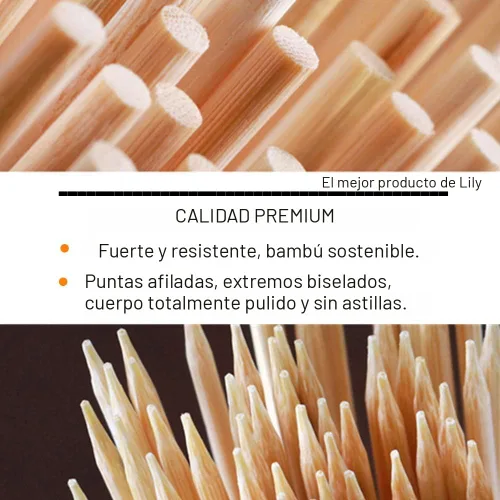 Miniatura 4 de HOPELF Brochetas de bambú natural de 6 pulgadas para barbacoa, aperitivo, fruta, cóctel, kabob, fuente de chocolate, parrilla, barbacoa, cocina