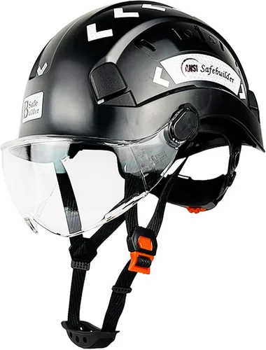 Miniatura 11 de Casco de Seguridad de Construcción con Visera Casco Duro ABS Cascos Duros de Ventilación Ajustable Protección de Cabeza de Trabajo Industrial