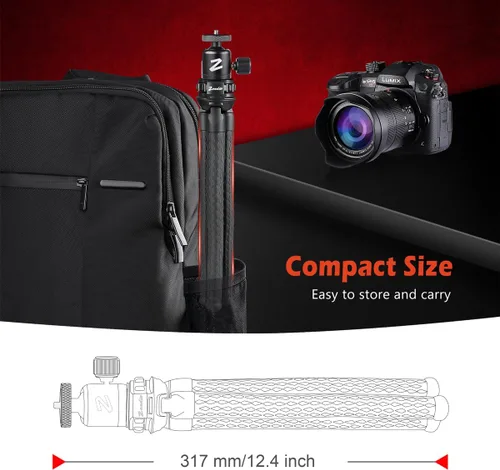 Miniatura 5 de Zeadio Kits de trípode de cámara flexible, con soporte de cabeza de bola de metal, se adapta a todos los teléfonos inteligentes iPhone y Android