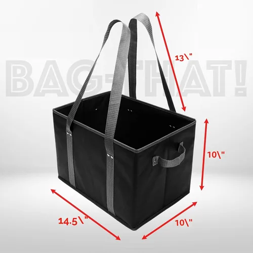 Miniatura 2 de BAG-THAT! Paquete de 4 bolsas reutilizables para comestibles, bolsas de compras tipo tote grandes y resistentes para comestibles con asas plegables