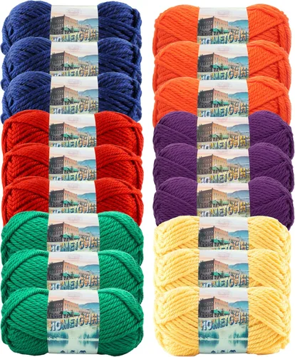 Miniatura 37 de Lion Brand Yarn Hometown - Ovillo de lana súper voluminoso para tejer, ganchillo y manualidades, 1 unidad, Phoenix Azalea