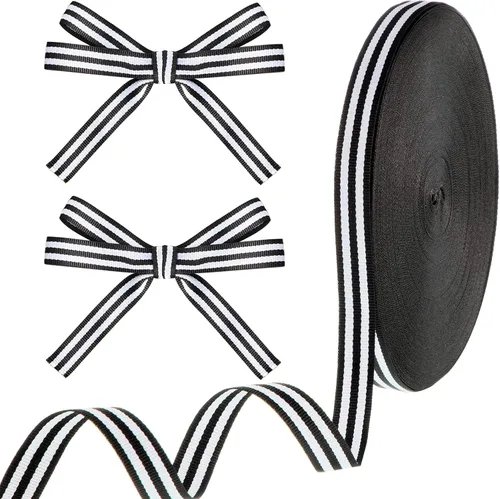 Miniatura 8 de Luinabio Cinta de grogrén de 50 yardas, tela de poliéster para bodas, manualidades, regalos, envoltura, ramos de flores, decoración de pasteles