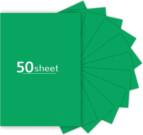 50 hojas de cartulina verde de 8.5 x 11 pulgadas, 8.82 oz/m²/92 libras de grosor, papel de cartulina verde grueso para manualidades, tarjetas de