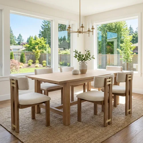 Miniatura 3 de RIVOVA Juego de 2 sillas de comedor de cocina, sillas de comedor modernas tapizadas, respaldo curvado, silla de comedor tapizada de lino con patas