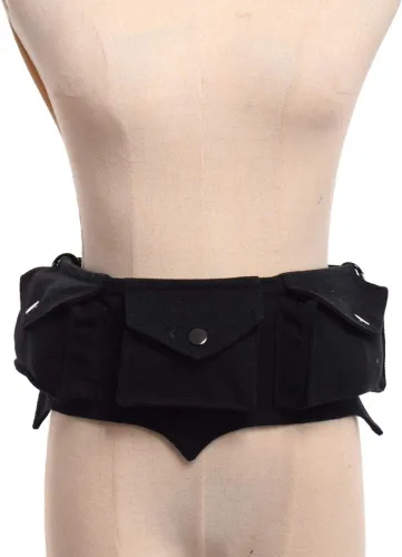 Miniatura 3 de GRACEART Burning Man - Cinturón de lona de algodón Steampunk Travel Utility Belt Ren Faire, Negro