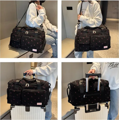 Miniatura 10 de Pequeña bolsa de gimnasio para mujer, bolsa de viaje con compartimento para zapatos