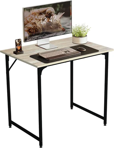 Miniatura 12 de Escritorio de computadora de 32 pulgadas para espacios pequeños, escritorio de oficina en casa, estilo moderno y simple, escritorio de trabajo Negro