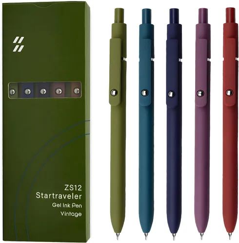 Miniatura 14 de UIXJODO Bolígrafos de gel, 10 piezas de 0,5 mm, bolígrafos de tinta negra de punta fina de escritura suave, bolígrafos retráctiles de la serie
