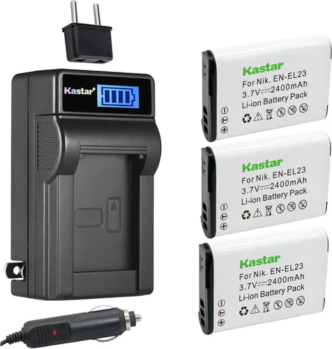 Miniatura 8 de Kastar EN-EL23 - Cargador de batería LCD AC compatible con batería Nikon EN-EL23 ENEL23, cargador MH-67 MH-67P, Nikon Coolpix B700, Coolpix P600