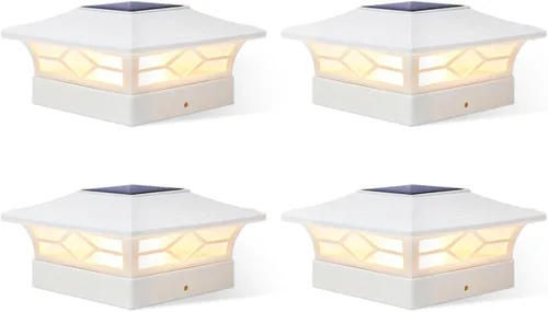 Miniatura 9 de Luces Solares para Tapas de Postes Exteriores Paquete de 4, Impermeables, Alimentadas por Energía Solar, Luces para Postes de Terraza y Valla