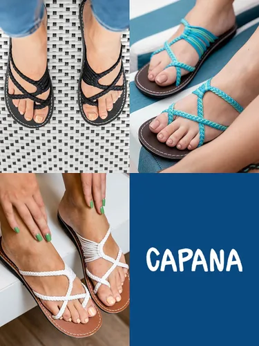 Miniatura 4 de Capana Sandalias planas tejidas para mujer, sandalias trenzadas con tiras, sandalias de playa para mujer, sandalias bohemias de cuerda, zapatos
