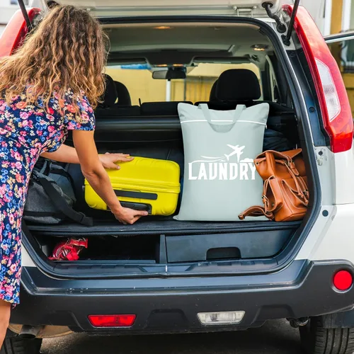 Miniatura 5 de Bolsa grande de viaje para lavandería, lavable, impermeable, bolsa de ropa sucia, bolsa de entrenamiento para gimnasio, lavandería, ropa húmeda