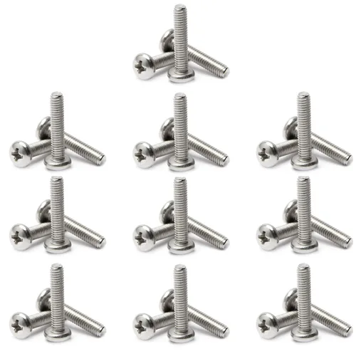 Miniatura 9 de Tornillos de máquina de jalar de perilla M4-0.028x0.197 in M4-0.028x0.197 in Tornillos de cabeza plana métrica Phillips Drive Tornillo de cabeza