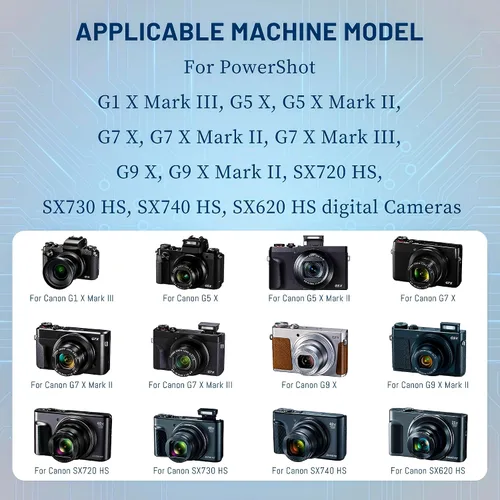 Miniatura 3 de Paquete de 2 baterías NB-13L con cargador dual USB-C compatible con Canon PowerShot G7 X Mark II, G7 X, G1 X Mark III, G5 X, G5X Mark II, G9 X Mark