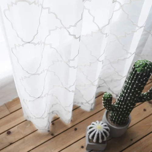 Miniatura 3 de Cortinas traslúcidas blancas de 84 pulgadas de largo, cortinas traslúcidas con bolsillo para barra para sala de estar, dormitorio, 2 paneles, 52x84