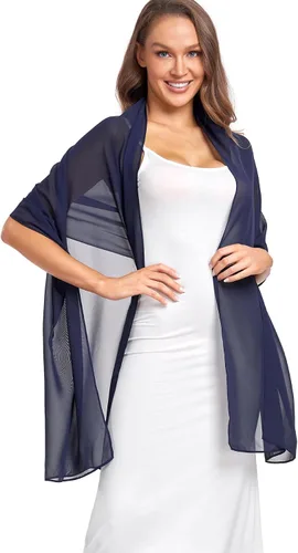 Miniatura 20 de Chales/mantones de gasa suave para vestidos, accesorios de mujer