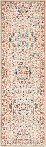 Miniatura 2 de SAFAVIEH Kashan Collection - Alfombra de pasillo de 2 pies 6 pulgadas x 8 pies, color marfil y marfil, diseño oriental tradicional, no desprende