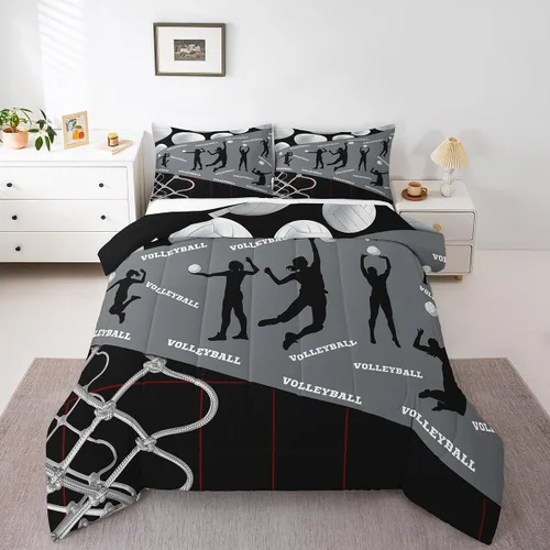 Miniatura 7 de Juego de ropa de cama de hockey sobre hielo para niños, adolescentes y adultos, juegos de edredón de disco de hockey, regalo para fanáticos