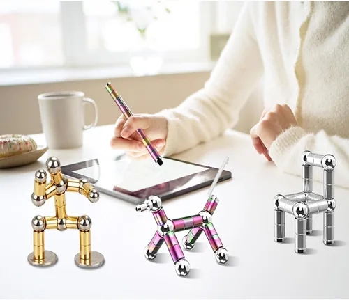 Miniatura 2 de Relleno de Calcetín Navideño Bolígrafo Fidget Magnético, Bolígrafo Magnético para Chicos Adolescentes, Bolígrafo Magnético de Descompresión Juguete