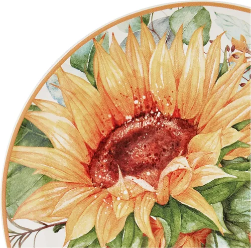 Miniatura 4 de Certified International Sunflower Fields - Juego de 4 platos de ensalada/postre de 9 pulgadas, multicolor, medianos, juego de 4