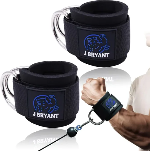 Muñequeras para entrenamientos de máquina de cable, correas acolchadas con anillos en D reforzados para entrenamiento de fuerza, sistemas de polea,