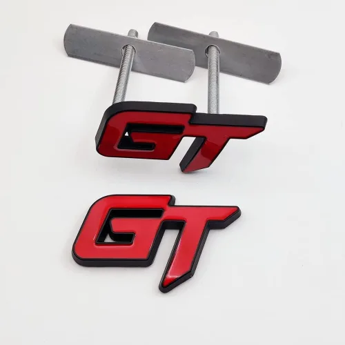 Miniatura 5 de Emblema de metal 3D de la parrilla delantera del coche con logotipo GT + insignia de la tapa del maletero de Grand Tourer, calcomanía deportiva