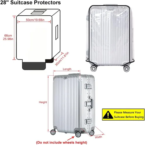 Miniatura 2 de Yotako Funda protectora de PVC transparente para maleta 24 28 30 pulgadas funda de equipaje para maleta con ruedas Transparente