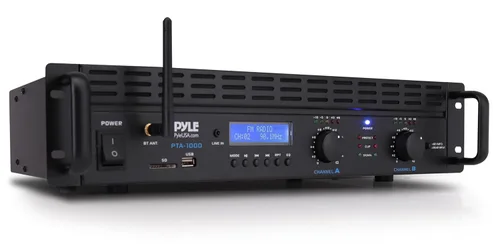 Pyle Amplificador de Potencia Bluetooth de 2 Canales - 2000W Puenteable Montaje en Rack Audio Profesional Sonido Receptor Estéreo Inalámbrico para