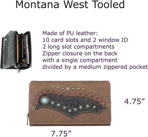 Miniatura 2 de Montana West Cartera de mano para mujer con diseño de acordeón