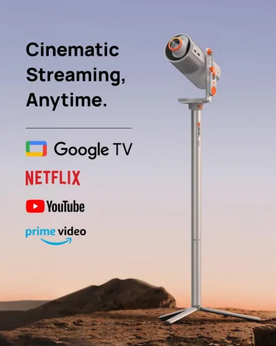 Miniatura 2 de XGIMI MoGo 4 2025 NUEVO Proyector portátil con soporte PowerBase, 5 horas de reproducción, Google TV con Netflix con licencia, soporte ajustable