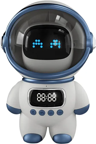Garosa Reloj despertador, inteligente con luz nocturna, reloj digital para entusiastas del espacio, color blanco